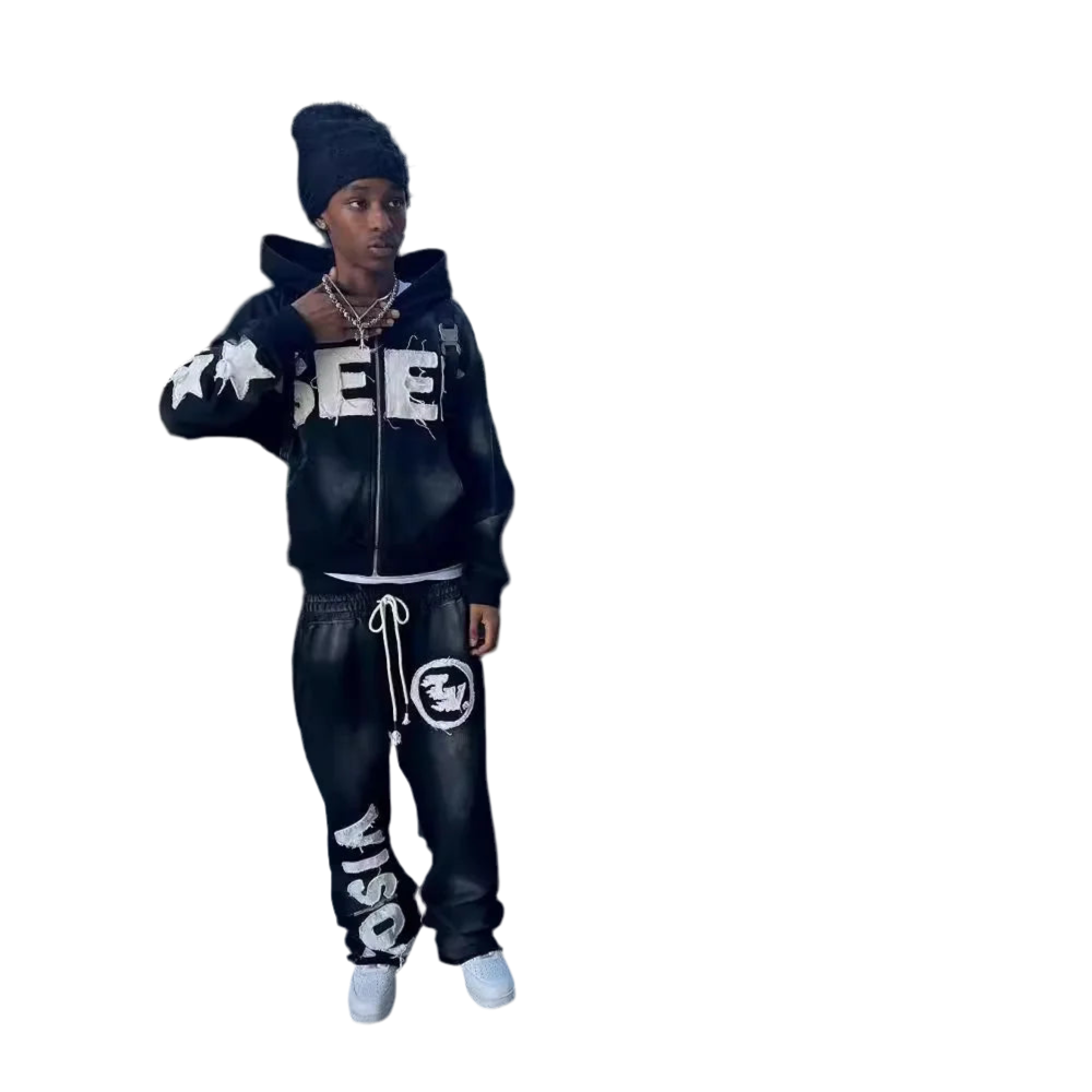 HIP HOP PULLOVER HOODIE SETS