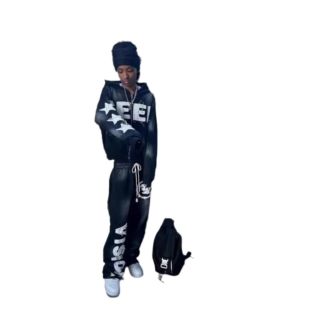 HIP HOP PULLOVER HOODIE SETS