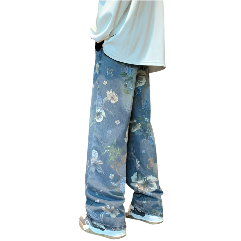 FLOWER BLOSSOM BAGGY JEANS