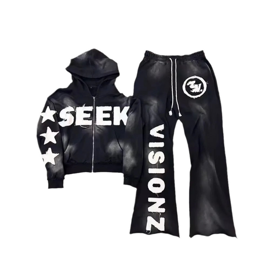 HIP HOP PULLOVER HOODIE SETS