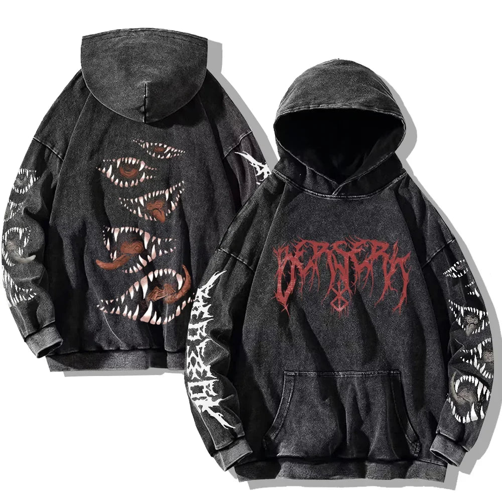 DRIFTHAVEN TEETH PRINTED  OVERSIZED HOODIES