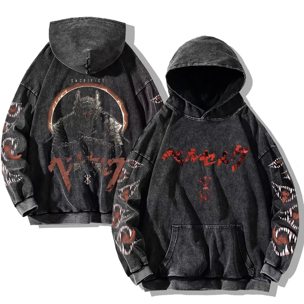 DRIFTHAVEN TEETH PRINTED  OVERSIZED HOODIES